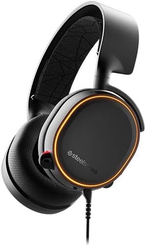 SteelSeries Arctis 5 - RGB Illuminated Gaming Headset with DTS Headphone: X v2.0 Surround - for PC and PlayStation 4 - Black