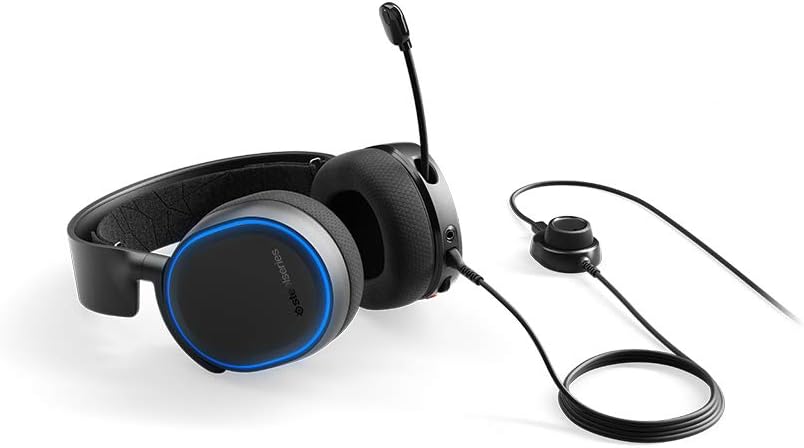 SteelSeries Arctis 5 - RGB Illuminated Gaming Headset with DTS Headphone: X v2.0 Surround - for PC and PlayStation 4 - Black