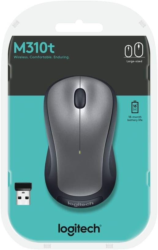 Logitech M310 Wireless Mouse- Silver Grey