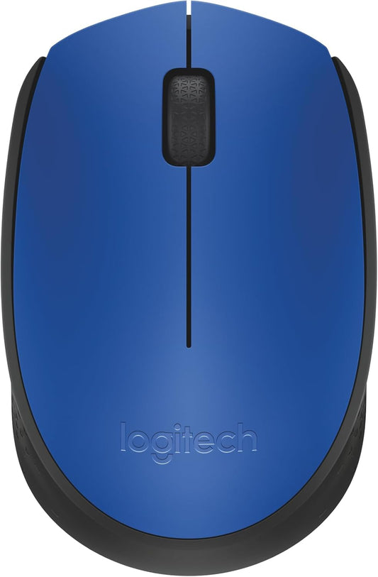 Logitech M170 Wireless Mouse for PC, Mac, Laptop, 2.4 GHz with USB Mini Receiver, Optical Tracking, 12-Months Battery Life, Ambidextrous - Blue