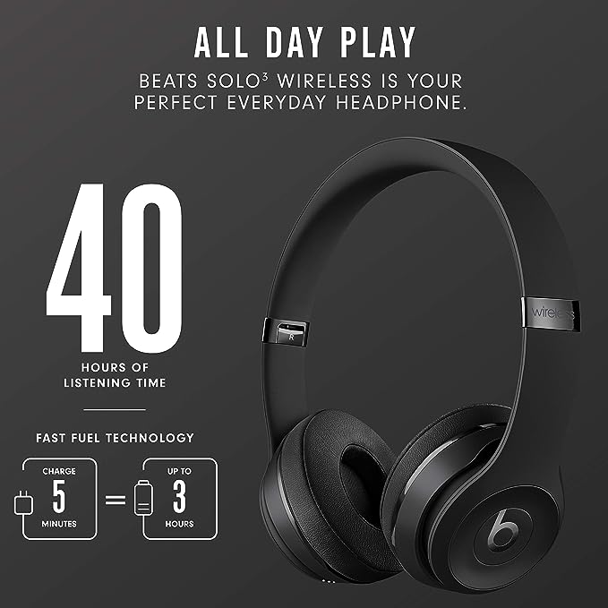 Beats Solo3 Wireless On-Ear Headphones shops - Apple W1 Headphone Chip, Class 1 Blueto