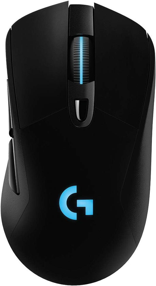 Logitech G703 Lightspeed Wireless Gaming Mouse W/Hero 25K Sensor, PowerPlay Compatible, Lightsync RGB, Lightweight 95G+10G Optional, 100-25, 600 DPI, Rubber Side Grips - Black