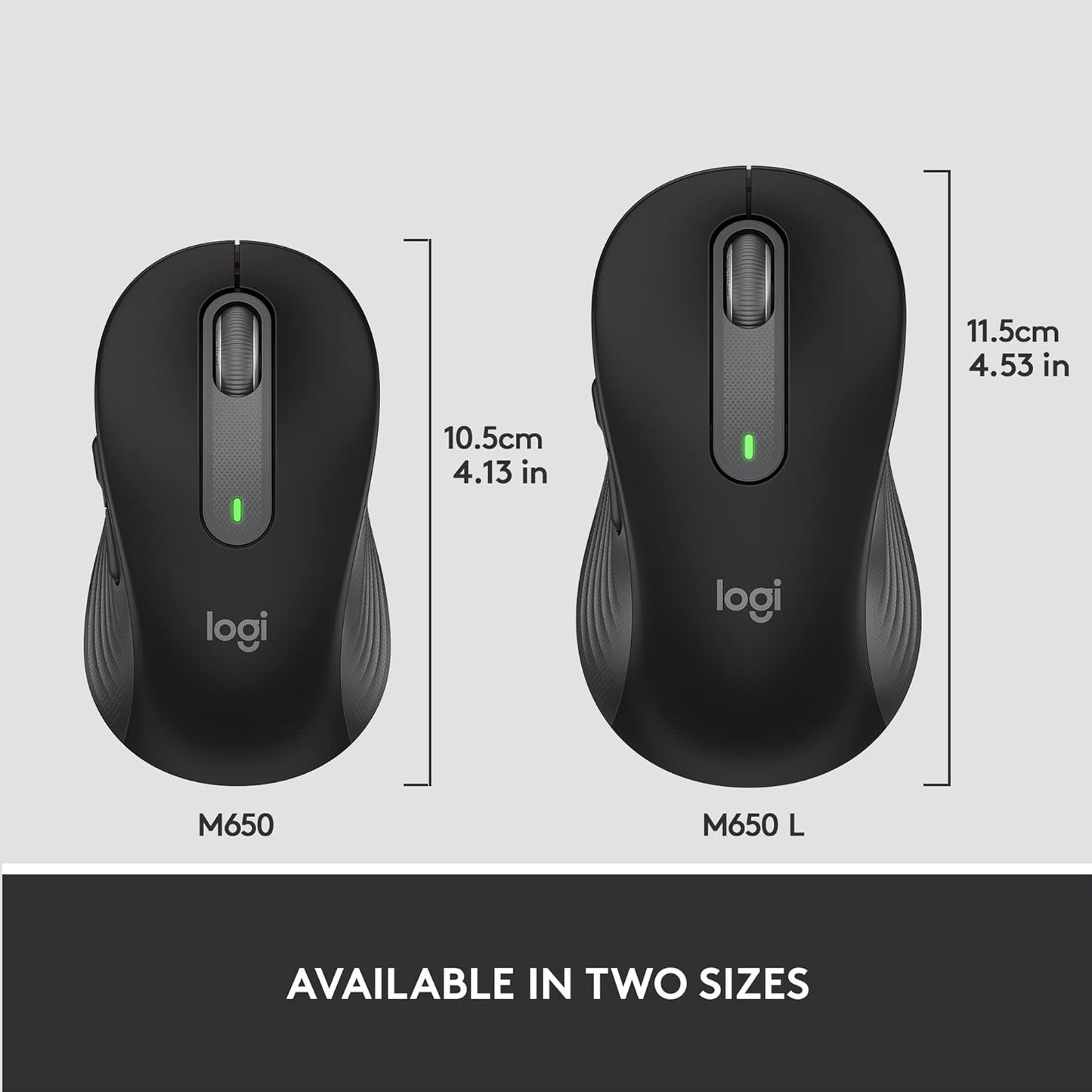 Logitech Signature M650 L Full Size Wireless Mouse - Black