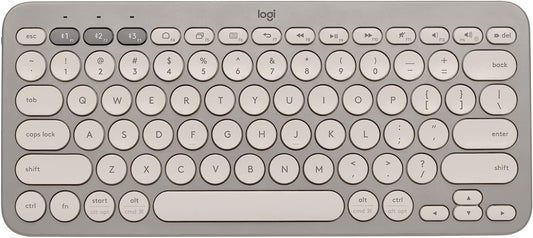 Logitech K380 Multi-Device Bluetooth Wireless Keyboard for PC, Laptop, Windows, Mac, Chrome OS, Android, iPadOS, Apple TV - Sand