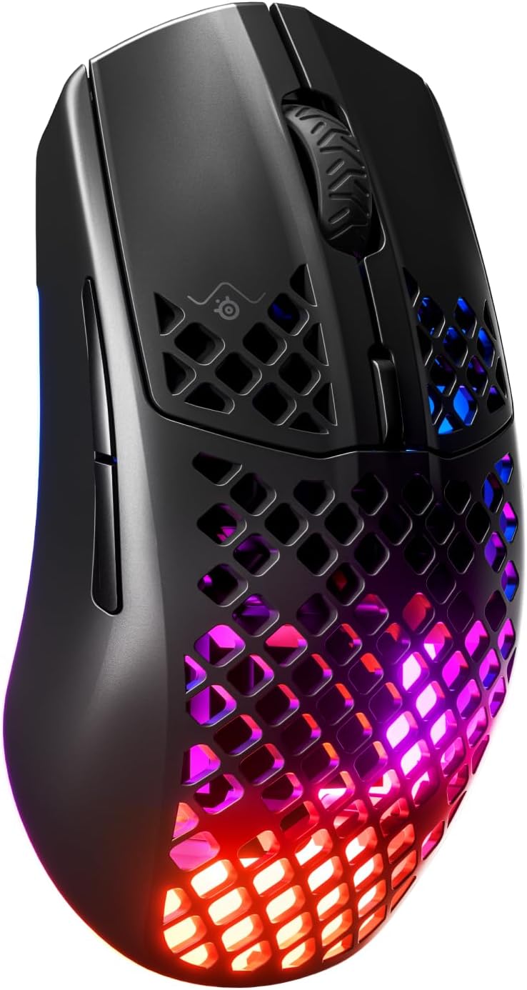 SteelSeries Aerox 3 Wireless - Holey RGB Gaming Mouse - Onyx