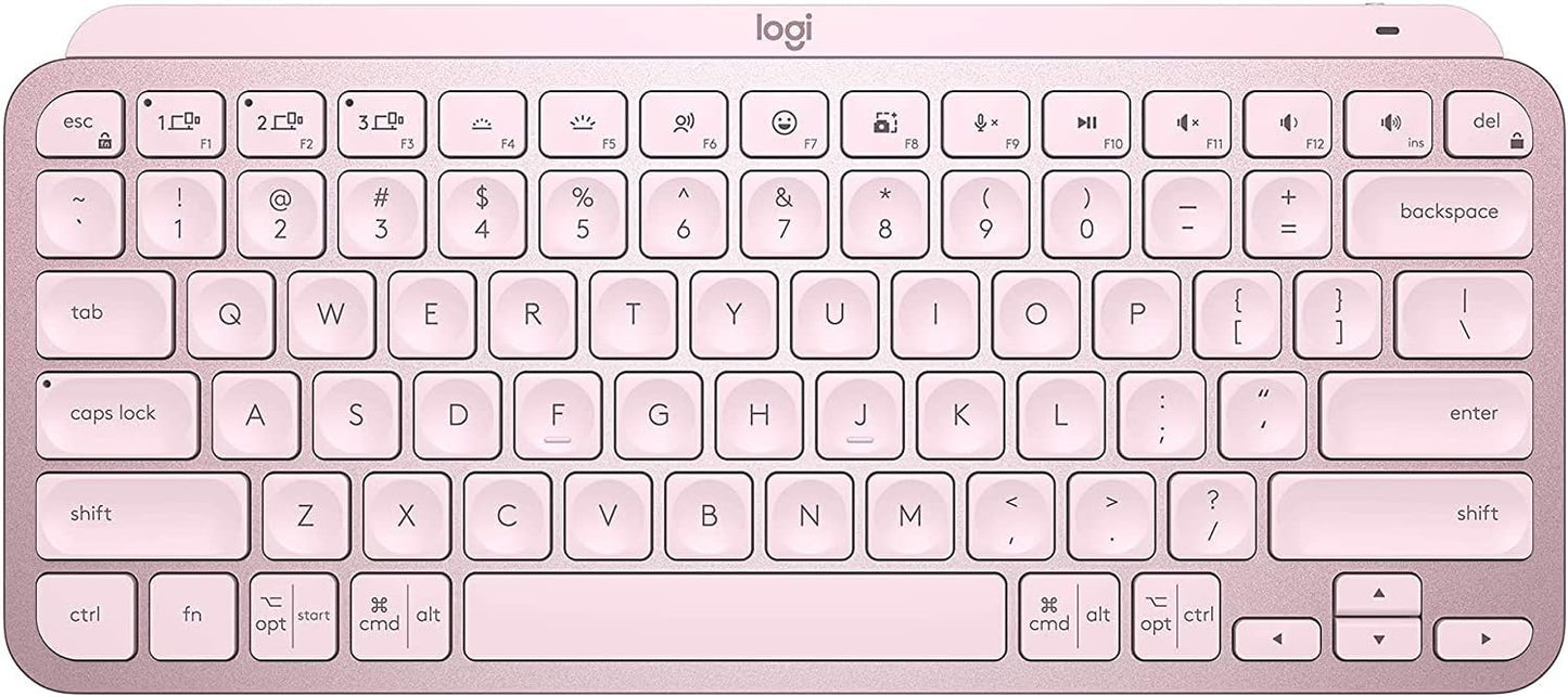 Logitech MX Keys Mini Minimalist Wireless Illuminated Keyboard Rose