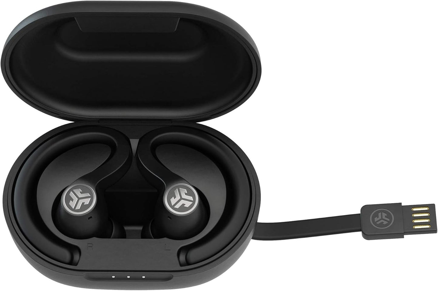 JLab Audio JBuds Air Sport True Wireless Bluetooth Earbuds + Charging Case - Black - IP66 Sweat Resistance - Class 1 Bluetooth 5