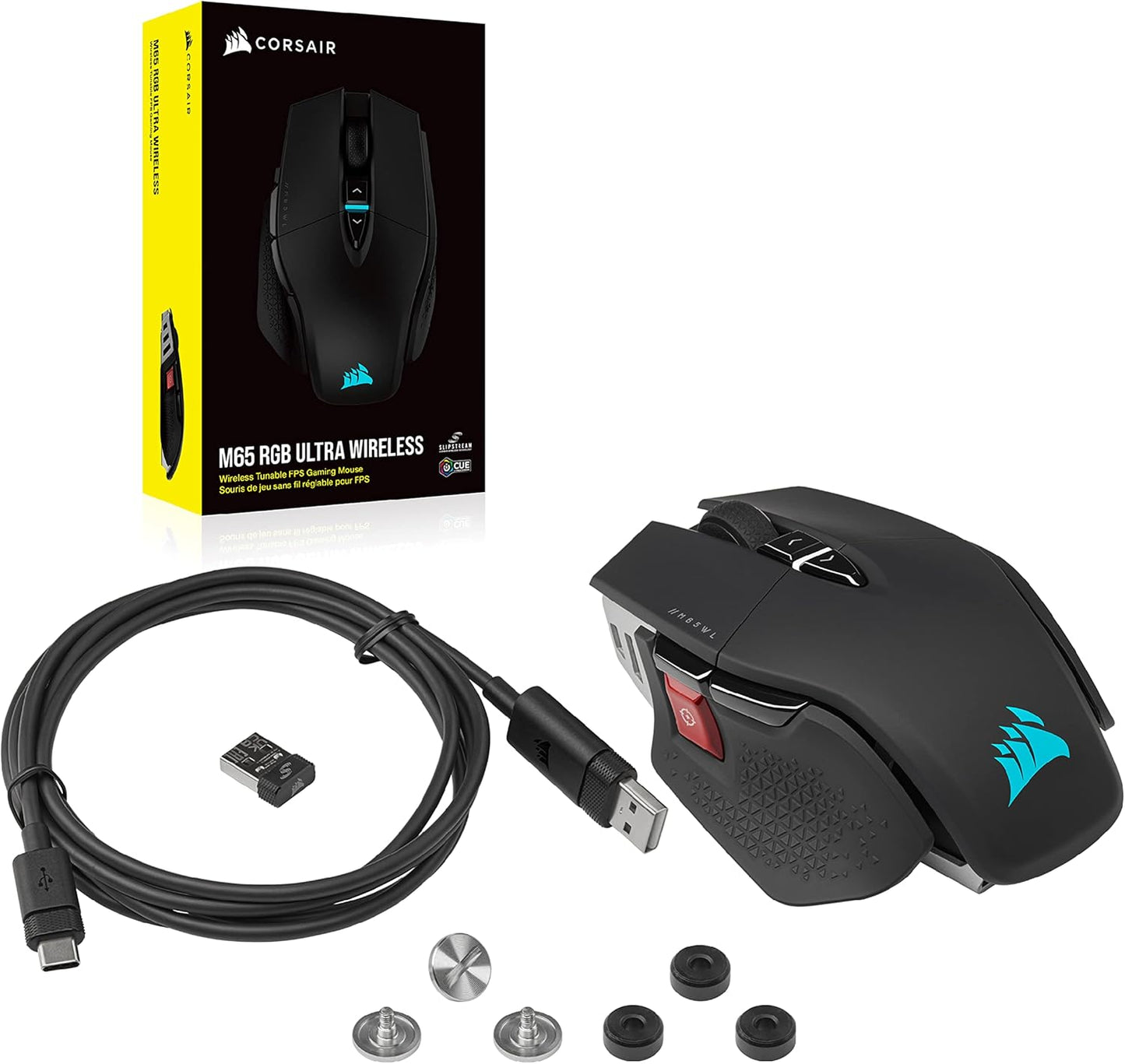 Corsair M65 RGB Ultra Wireless Tunable FPS Wireless Gaming Mouse Black