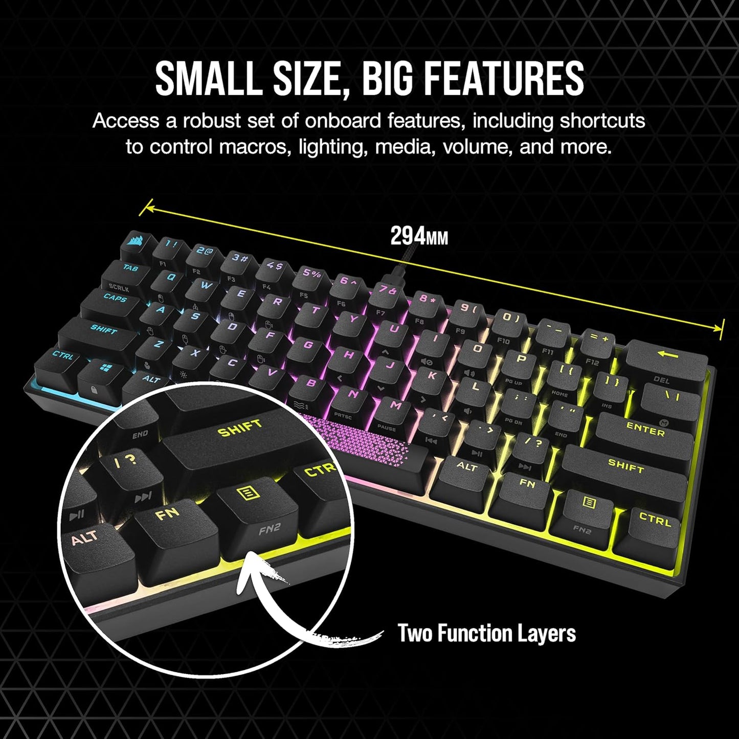 Corsair K65 RGB Mini 60% Mechanical Gaming Keyboard